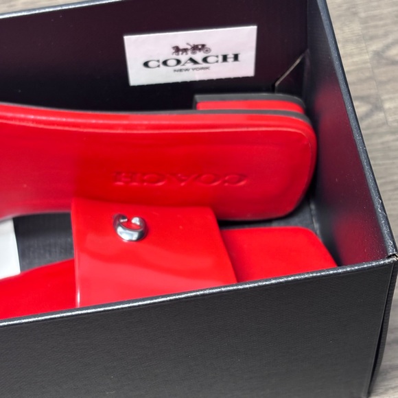 NWT & Box Coach W’s Sz 9 Sculpted C Flat Slip-On Sandals in Sport Red - Picture 4 of 15